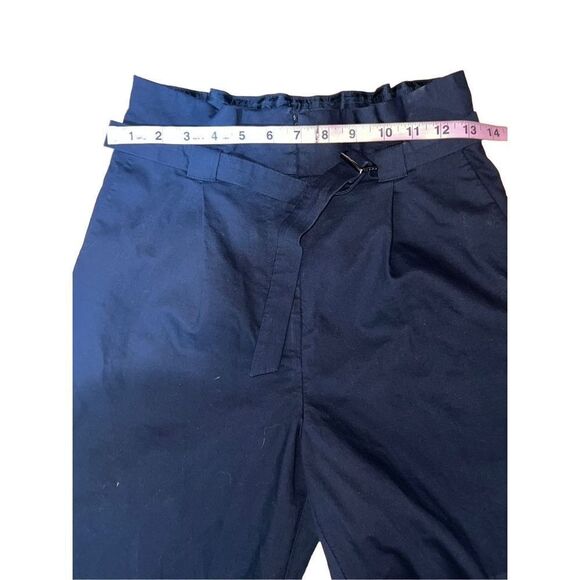 Ted Baker High Paper Bag Waist Tapered Black Trouser Pants size 6 - Picture 10 of 13